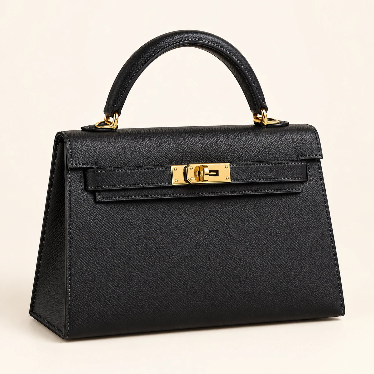 Hermès — Sac structuré poignée unique — Noir