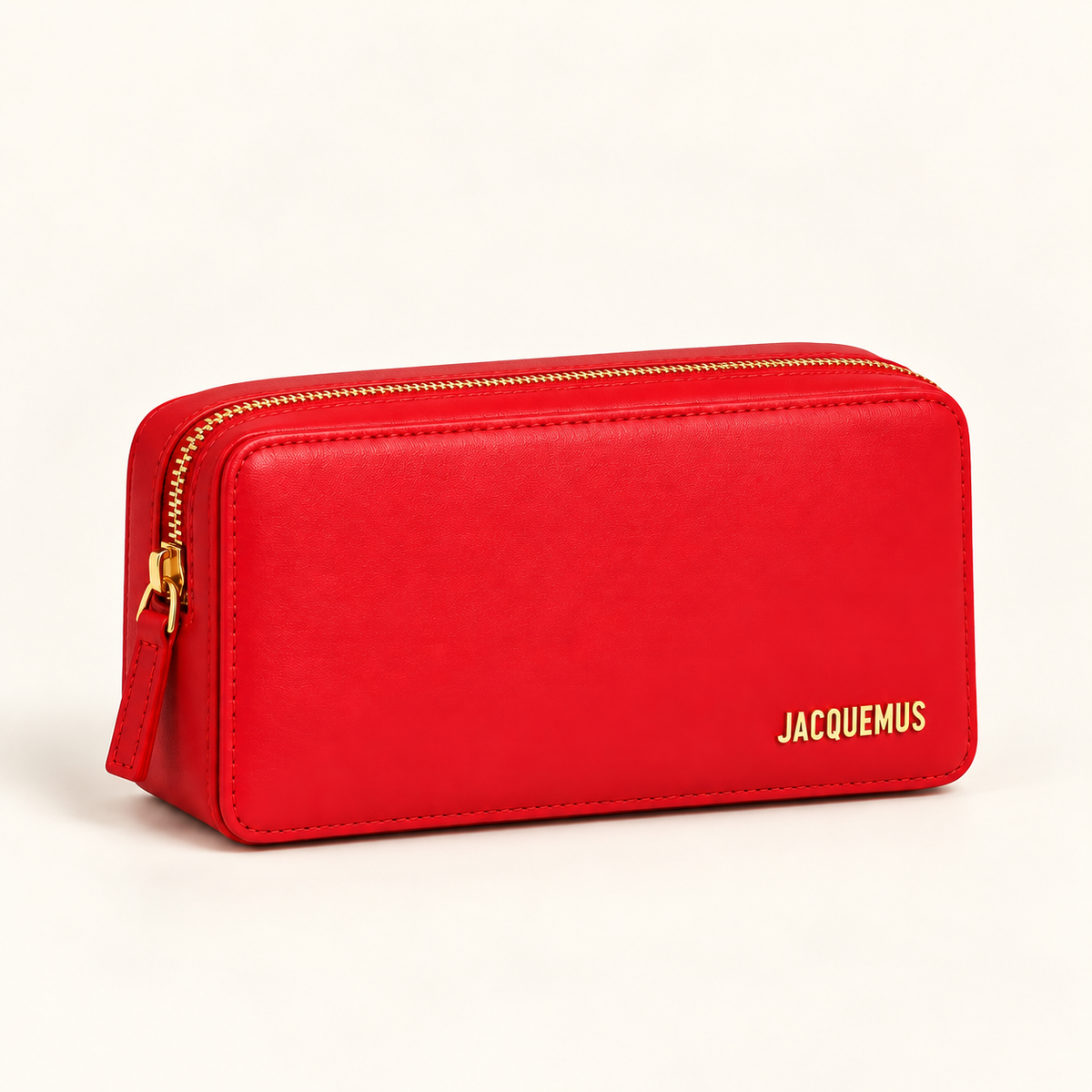 Sac rectangulaire zippé — Rouge — image studio générée