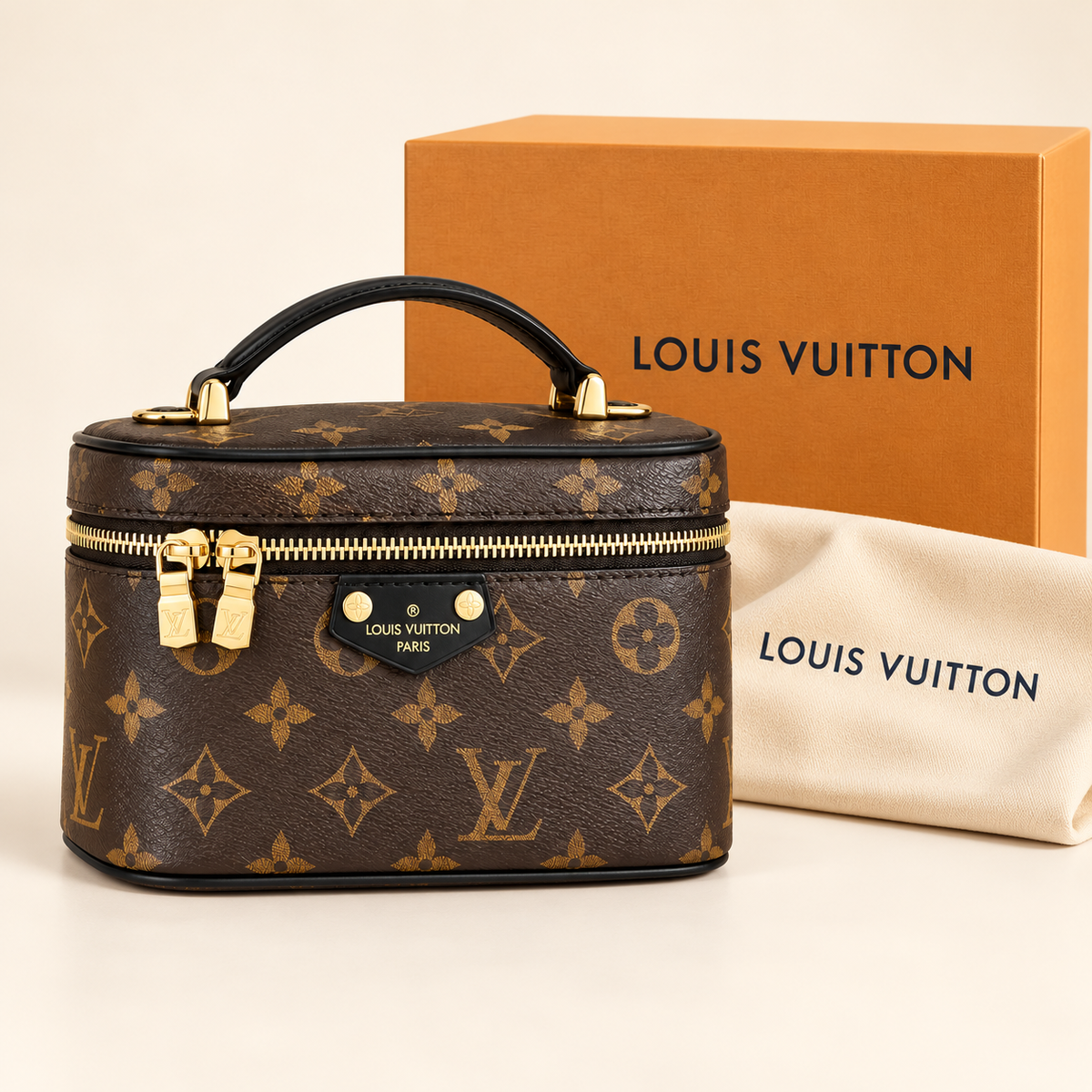 Louis Vuitton Mini vanity monogramme — Monogramme et noir avec boîte et housse