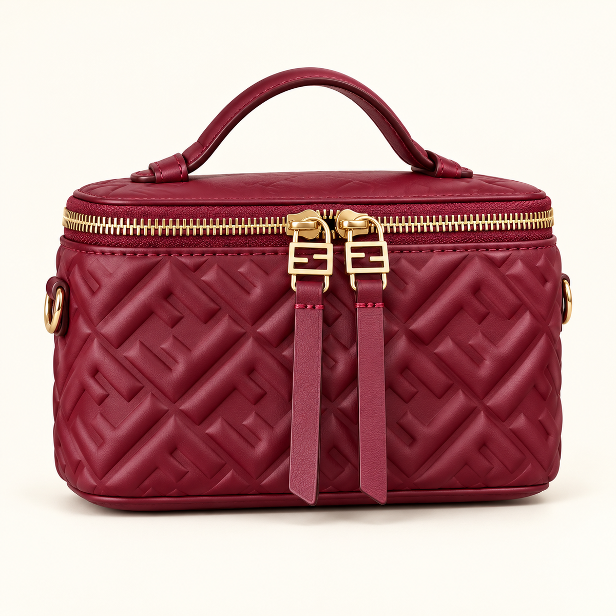 Fendi Mini vanity à relief — Bordeaux vue du produit