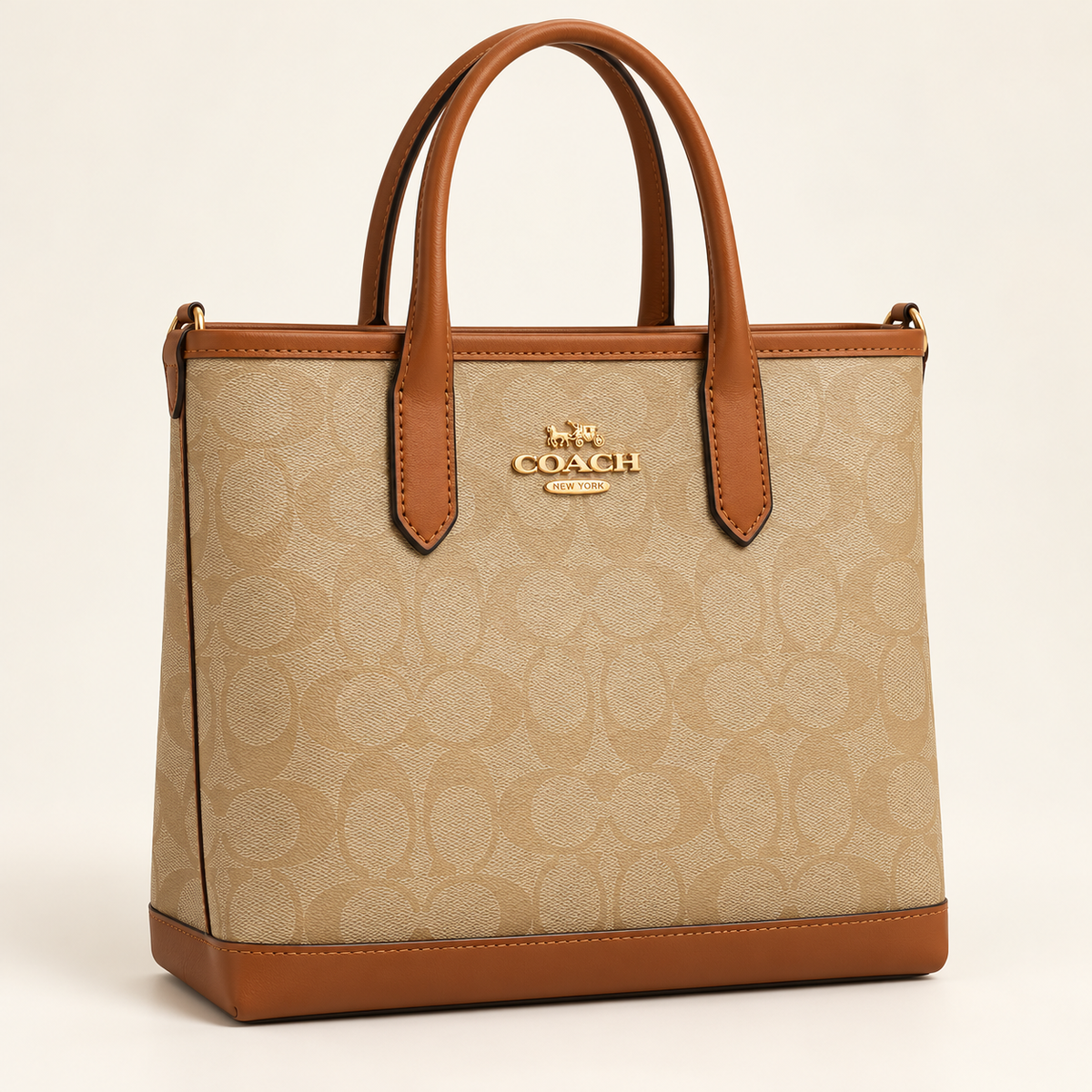 Coach Cabas monogramme — Beige et cognac vue du produit