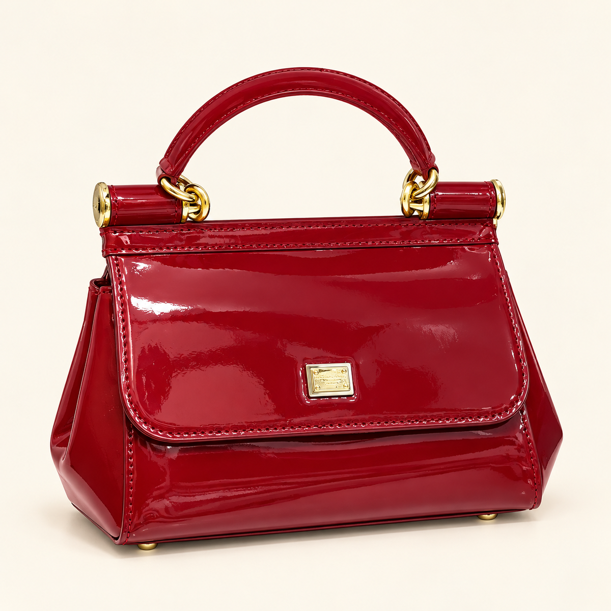 Dolce & Gabbana Sac à rabat verni — Rouge vue du produit
