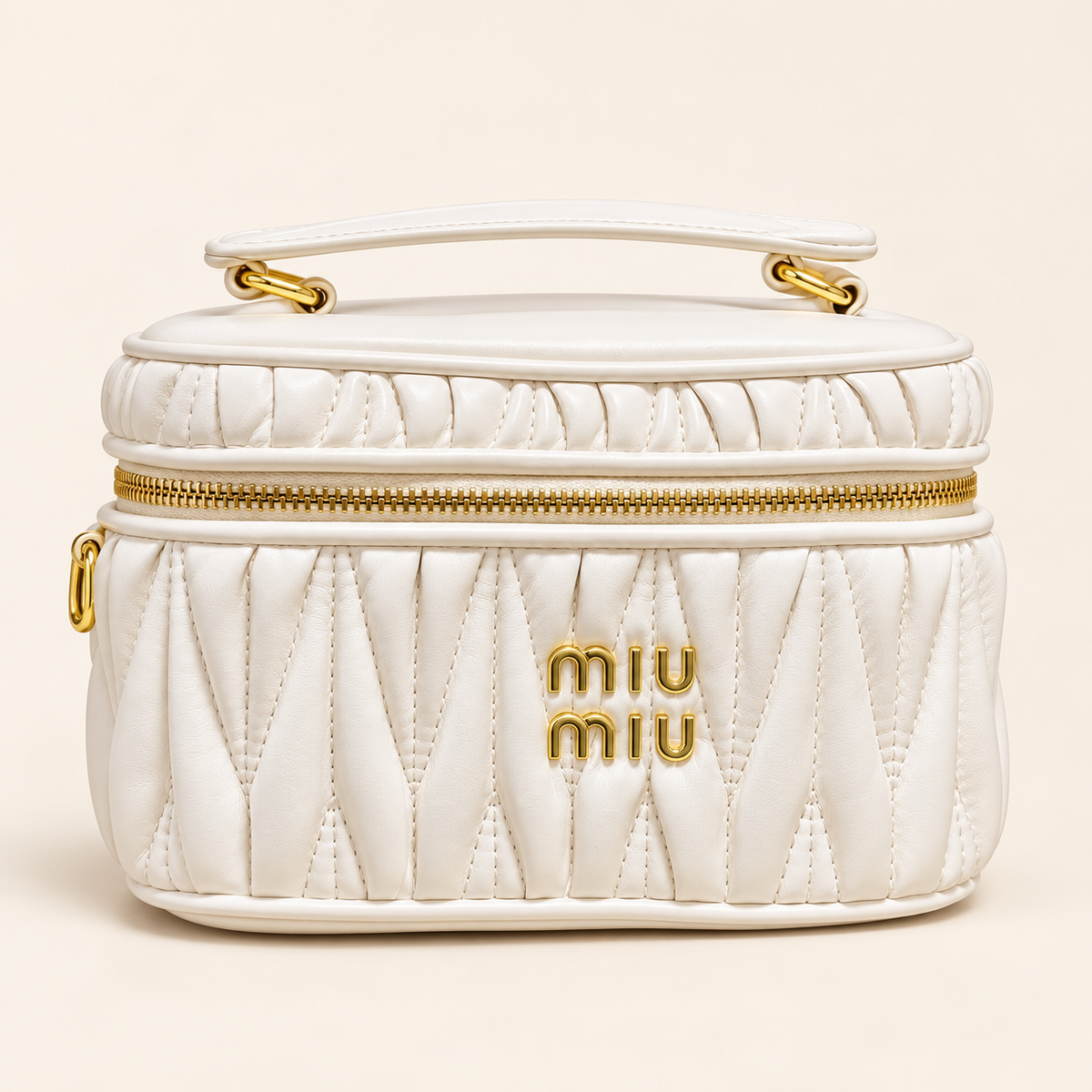 Miu Miu Mini vanity plissé — Ivoire vue du produit