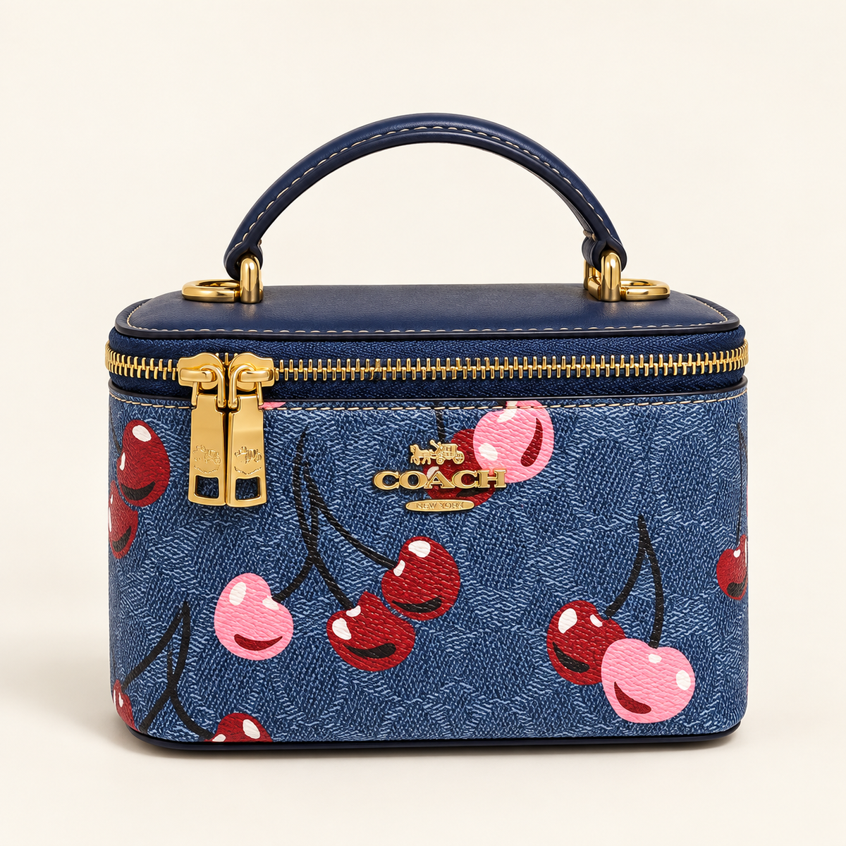 Coach Mini vanity cerises — Bleu denim vue du produit
