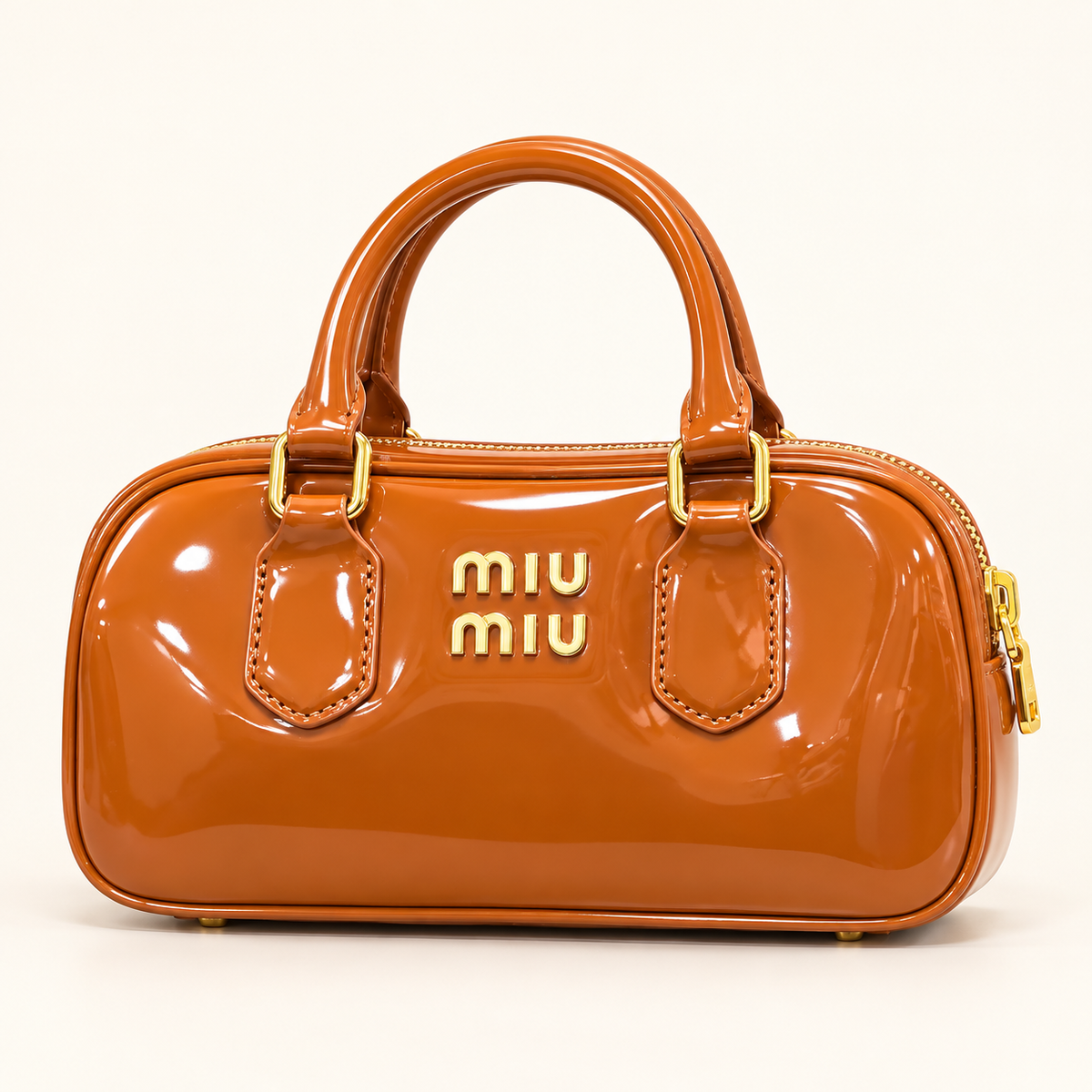 Miu Miu Mini sac verni — Caramel vue du produit