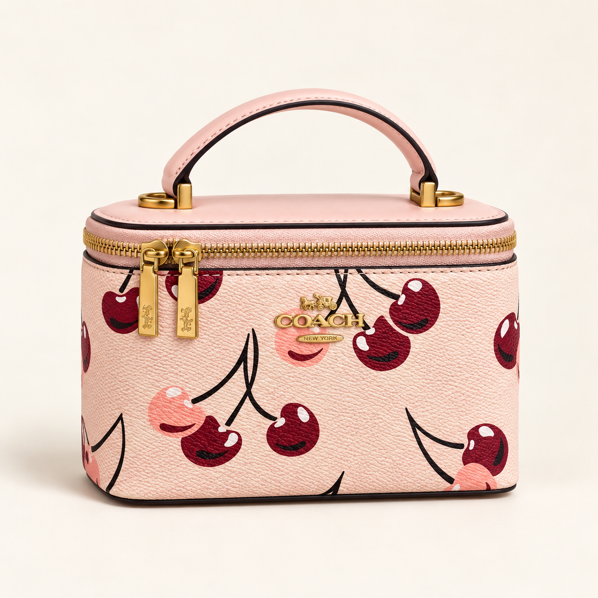 Coach Mini vanity cerises — Rose pastel vue du produit