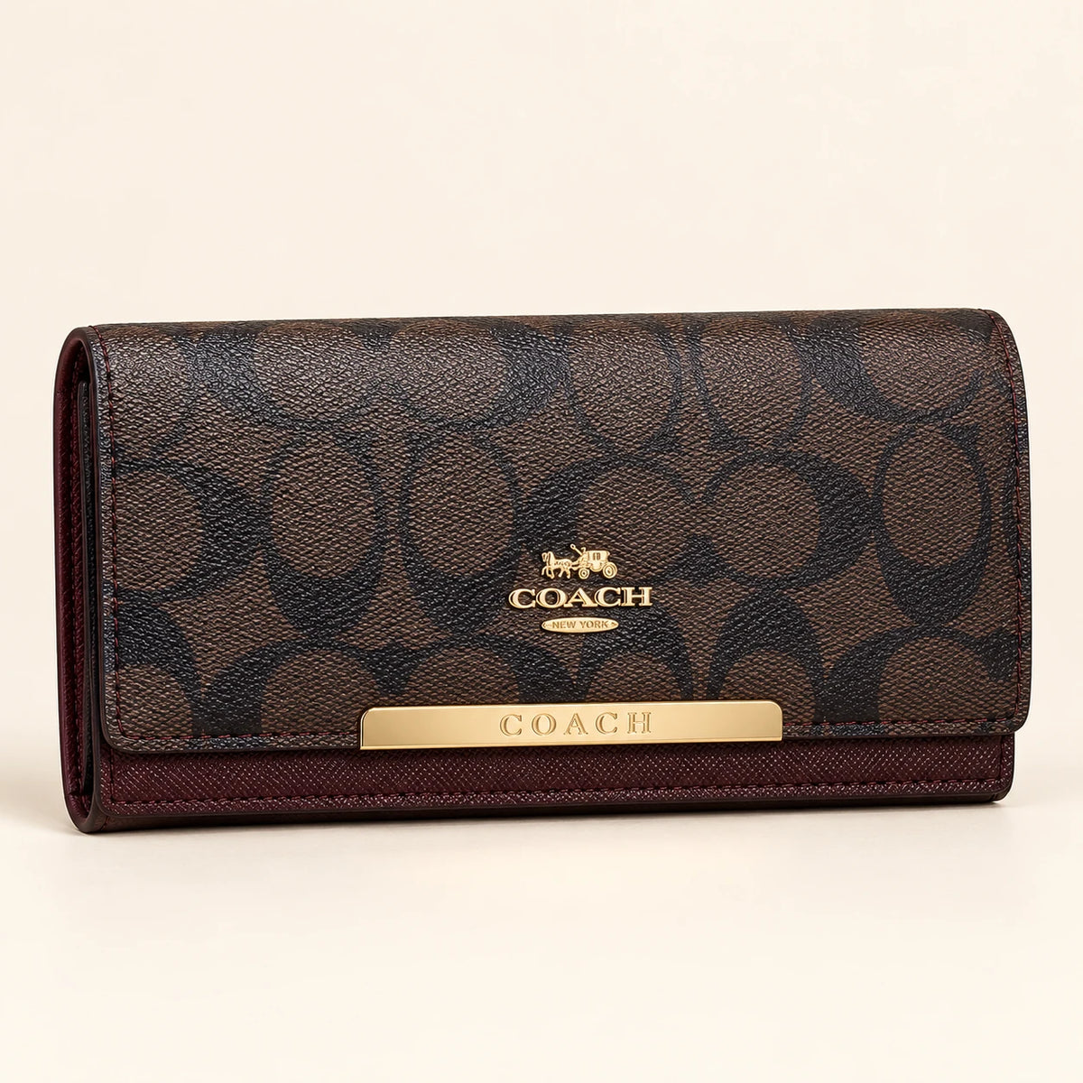 Portefeuille long — Monogramme foncé