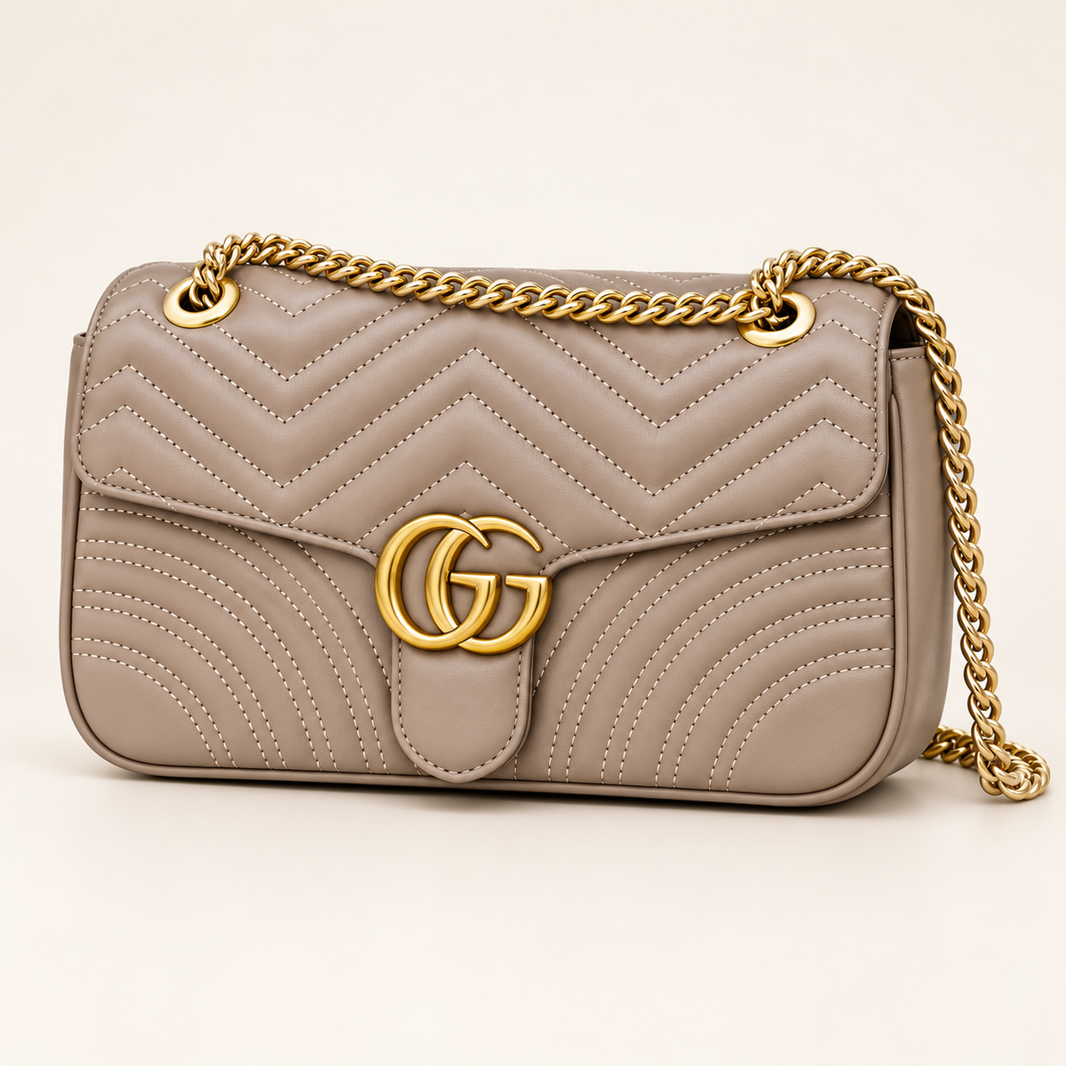 Sac chaîne matelassé — Taupe — sac seul
