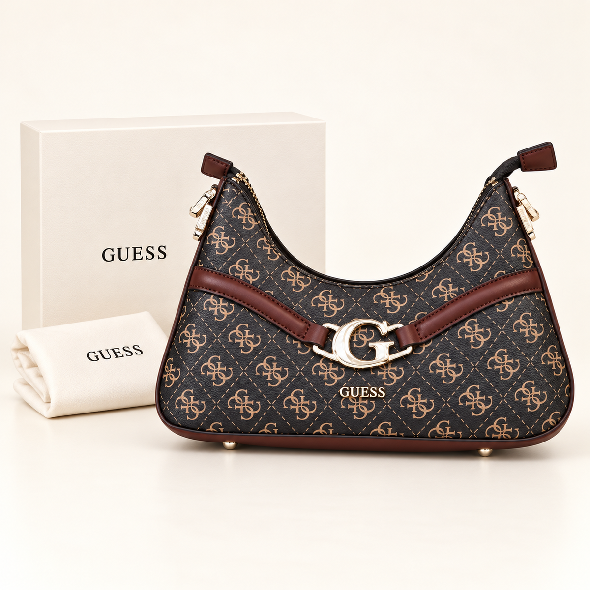Sac incurvé à boucle G — Monogramme foncé — avec boîte, visuel généré