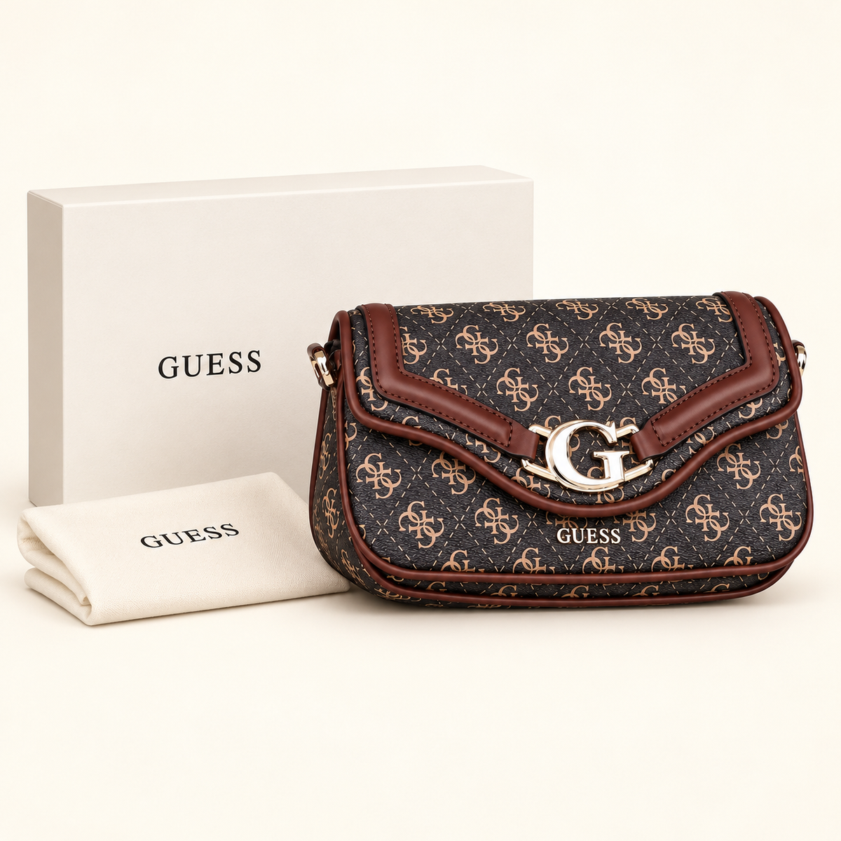 Sac à rabat et boucle G — Monogramme foncé — avec boîte, visuel généré