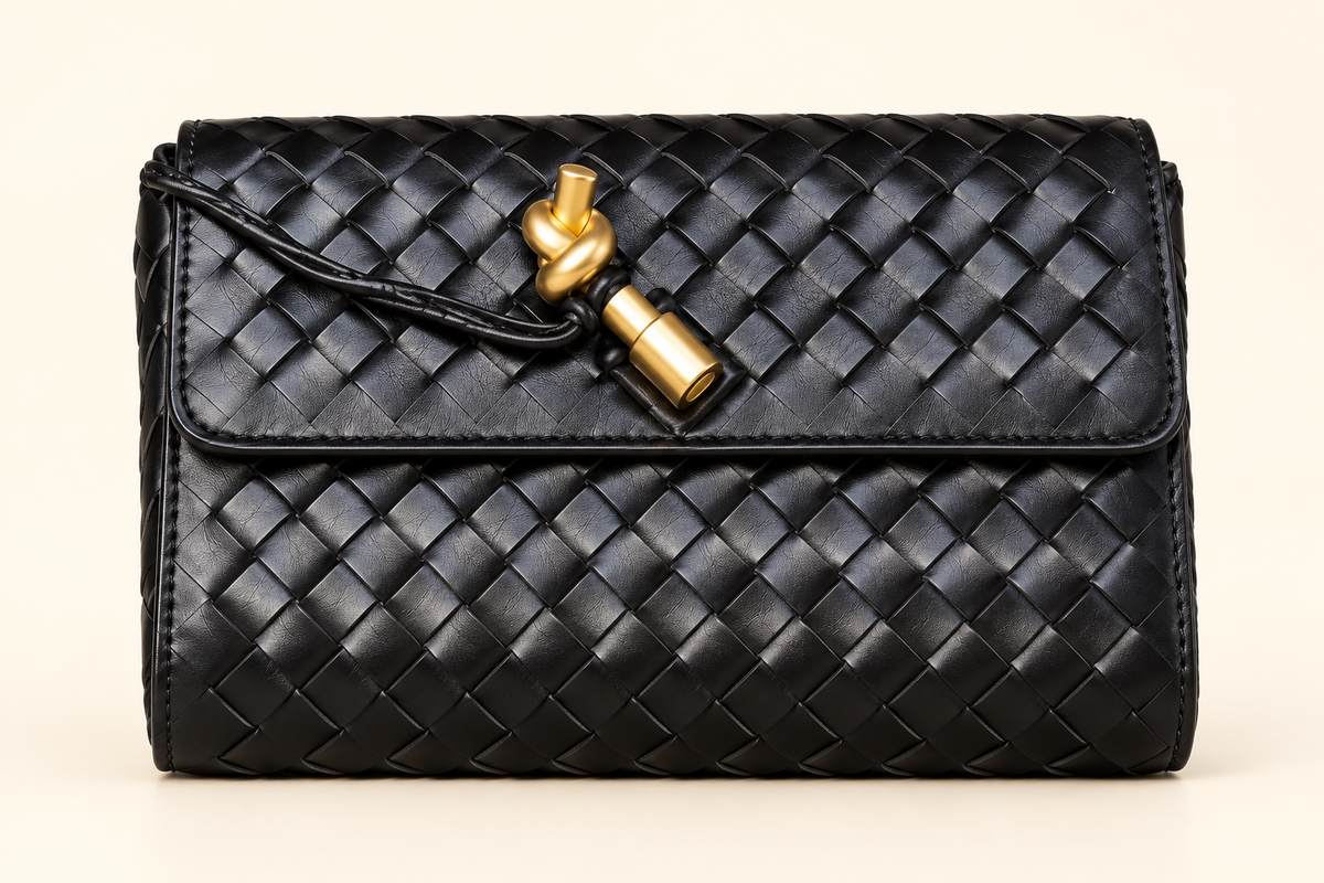 Sac rabat tressé — Noir — studio