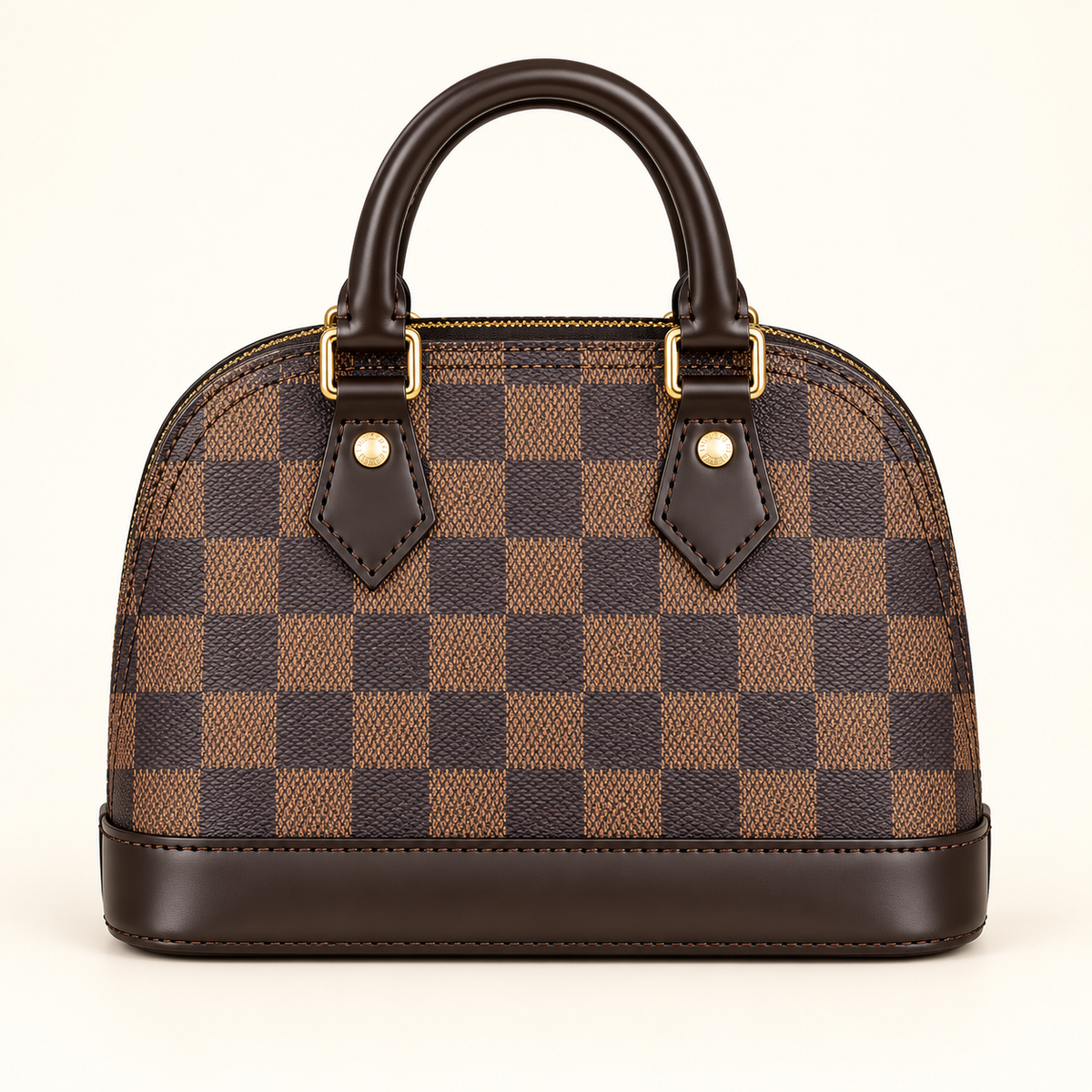 Sac dôme à motif — Damier brun — studio