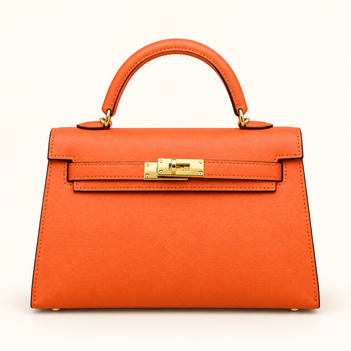 Sac structuré poignée unique — Orange — mise en scène générée