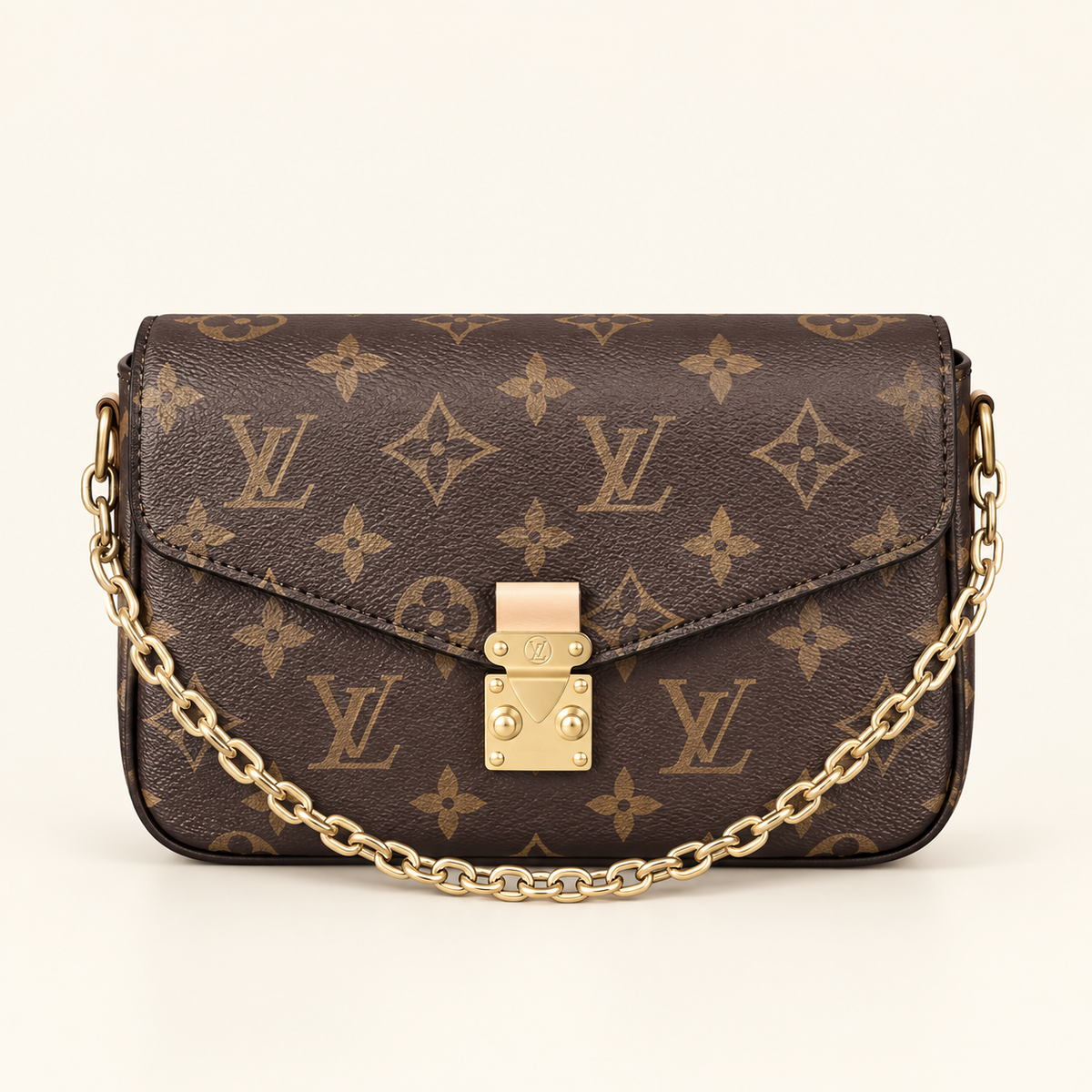 Sac chaîne compact — Marron — image studio générée