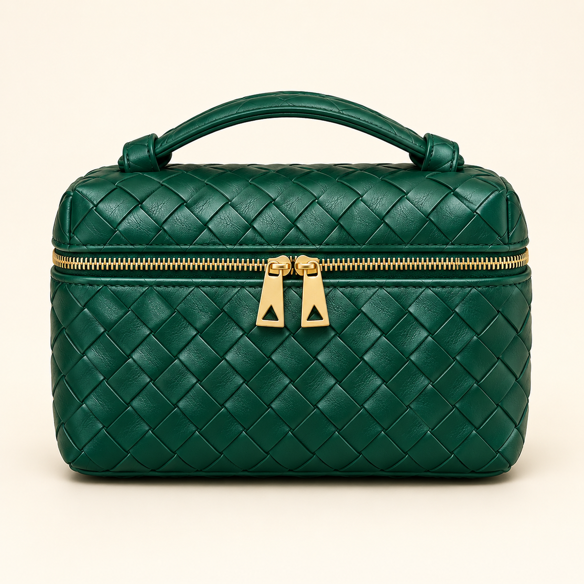 Sac tressé poignée — Vert — image studio générée