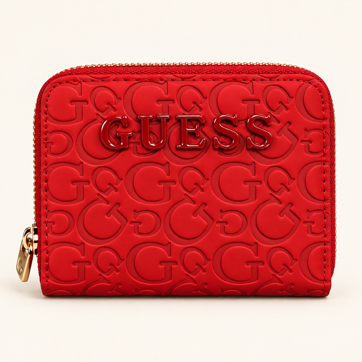 Portefeuille zippé monogramme G — Rouge
