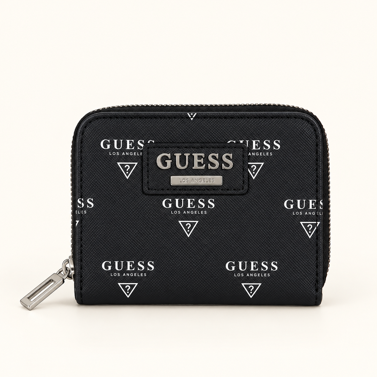 Portefeuille zippé monogramme triangulaire — Noir