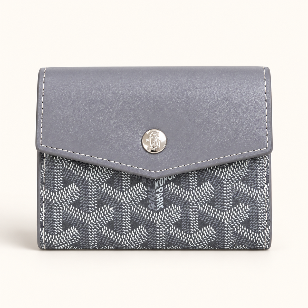 Portefeuille compact à rabat — Gris