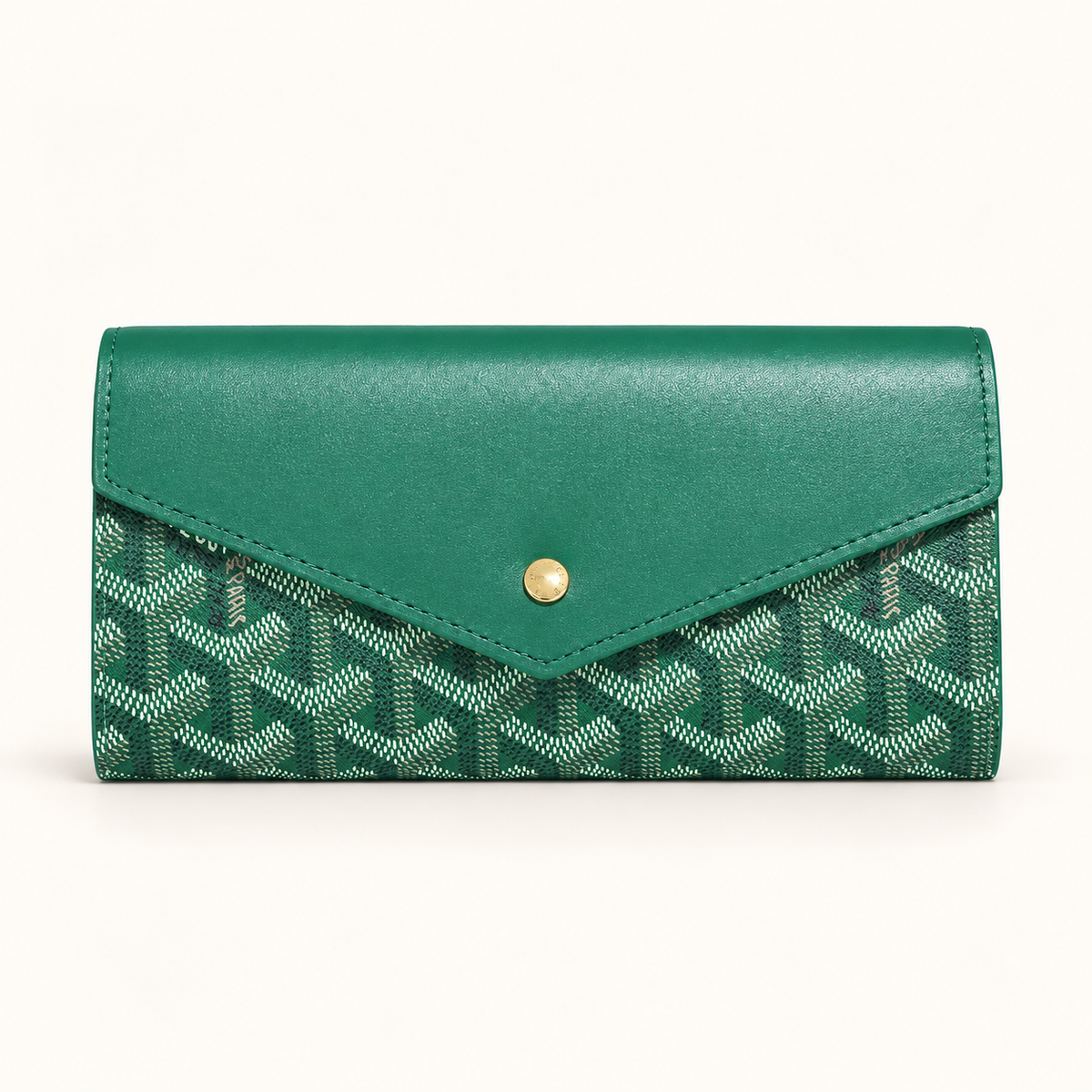 Portefeuille long à rabat — Vert