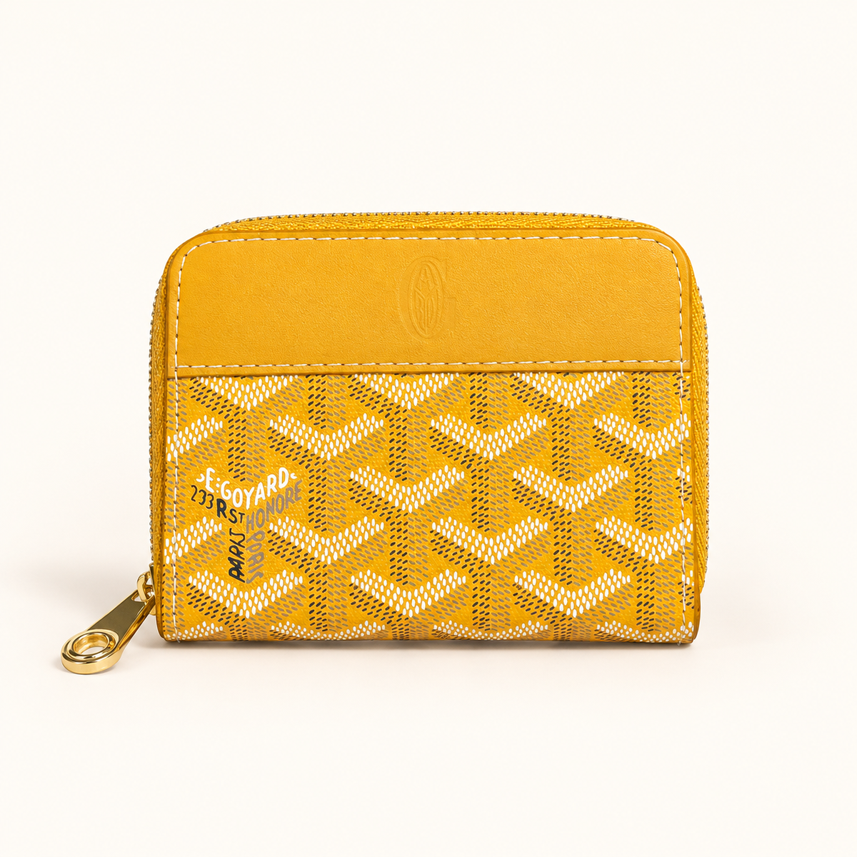 Portefeuille compact zippé — Jaune
