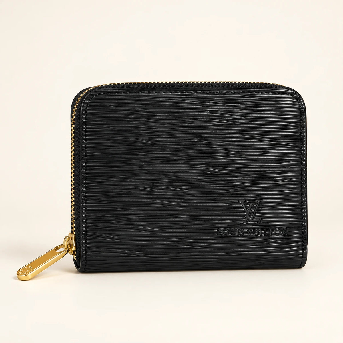 Louis Vuitton — Portefeuille zippé texture Épi — Noir