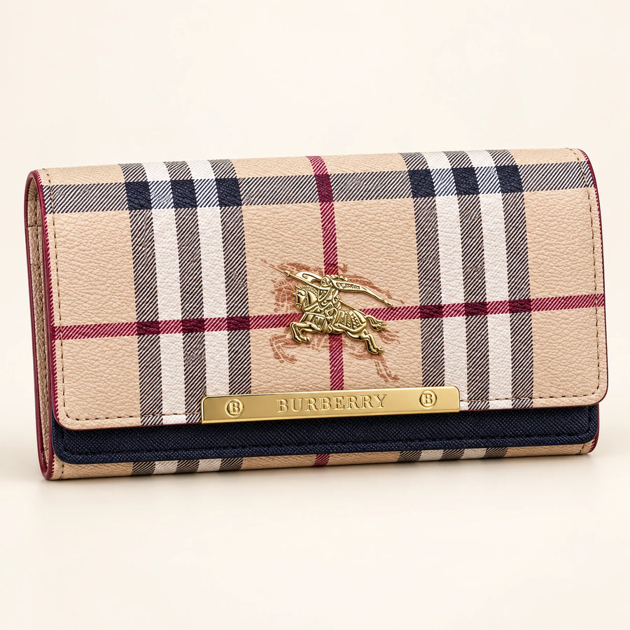 Burberry — Portefeuille long — Carreaux