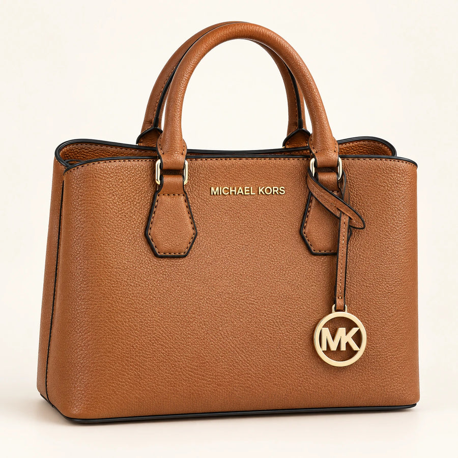 Michael Kors — Cabas structuré avec charm — Caramel uni