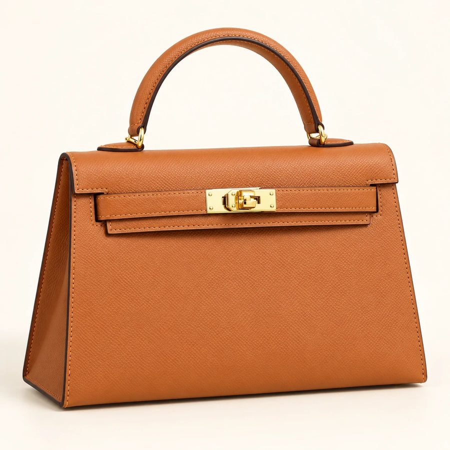 Hermès — Sac structuré poignée unique — Caramel