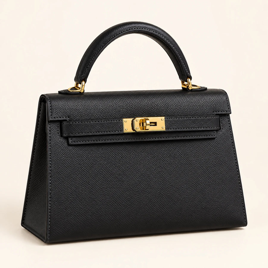 Hermès — Sac structuré poignée unique — Noir