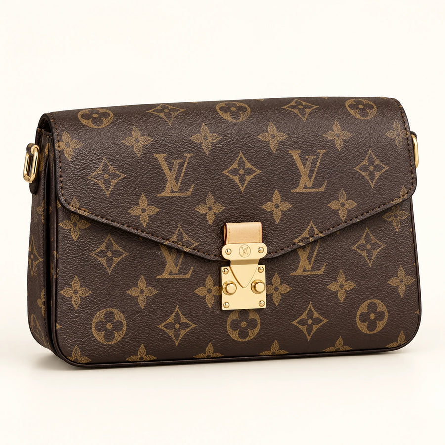 Louis Vuitton — Sac rabat enveloppe — Marron monogramme