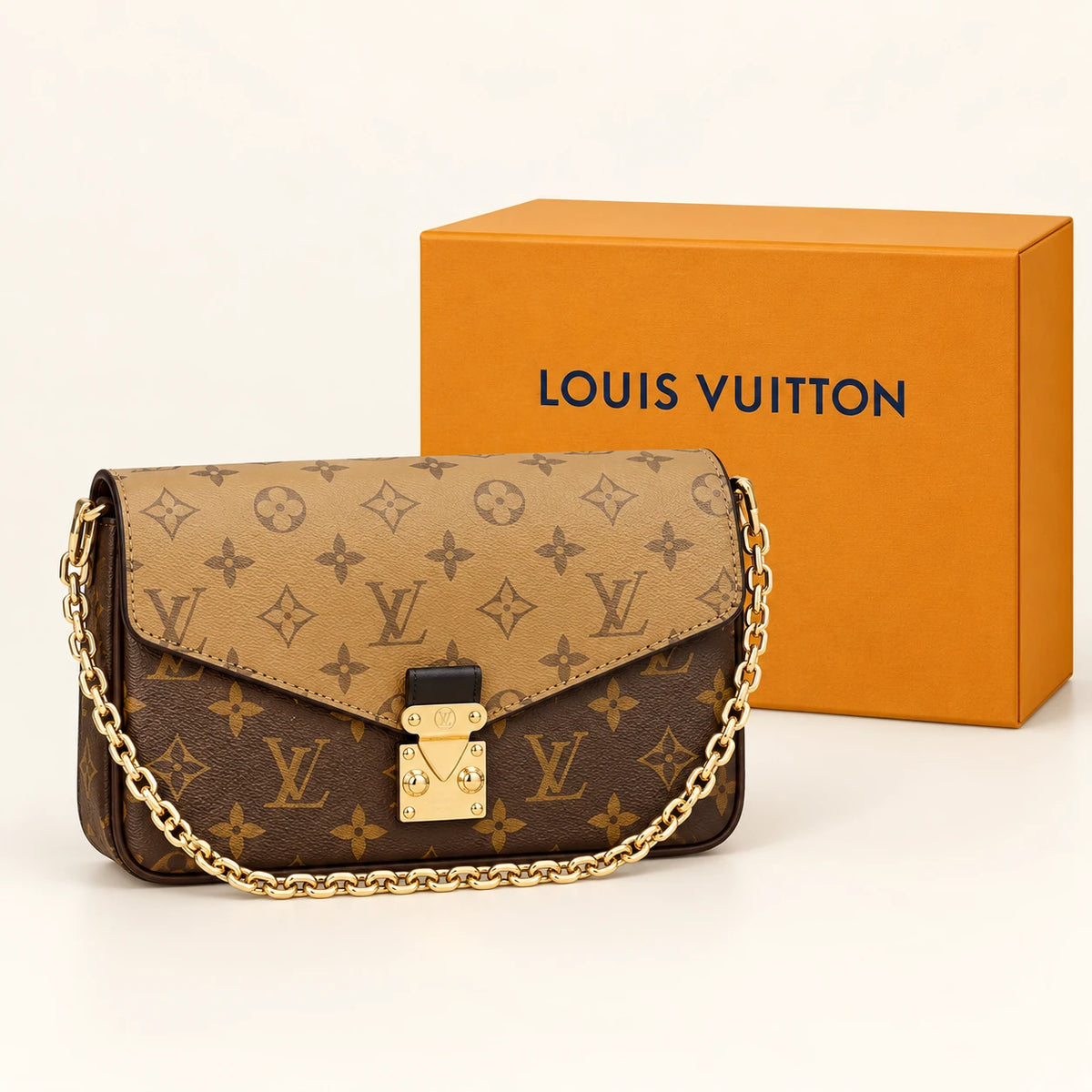 Louis Vuitton — Sac chaîne compact — Monogramme bicolore avec boîte