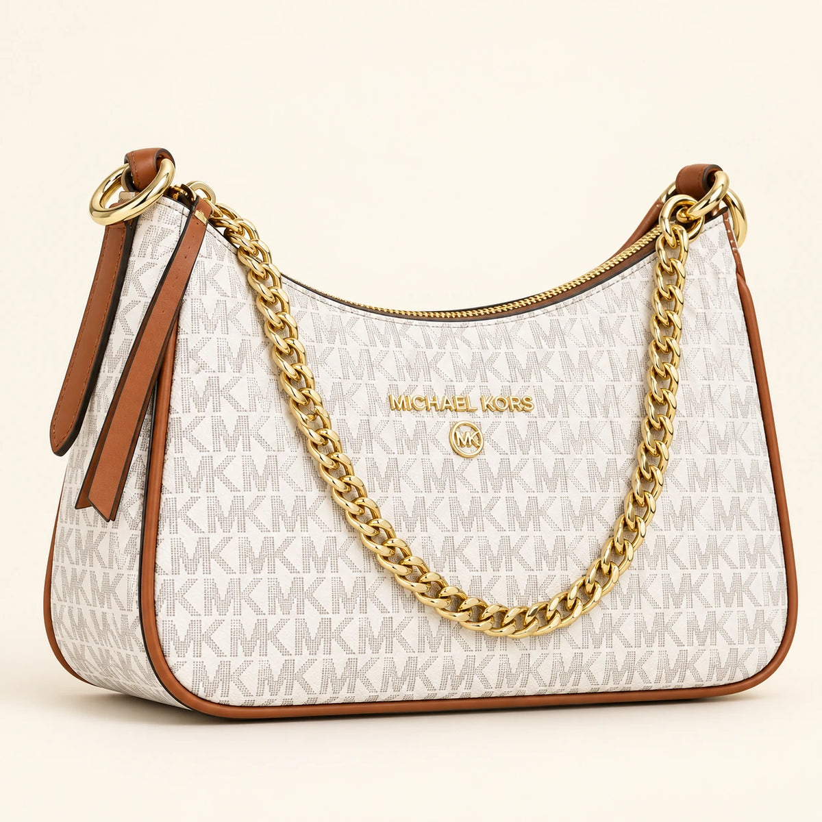 Michael Kors — Sac épaule chaîne — Ivoire monogramme