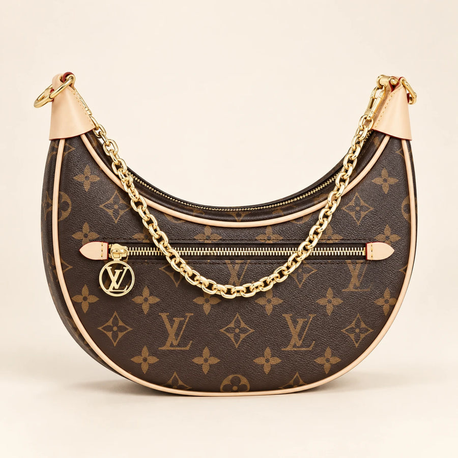 Louis Vuitton — Sac épaule courbe monogramme — Finitions ivoire