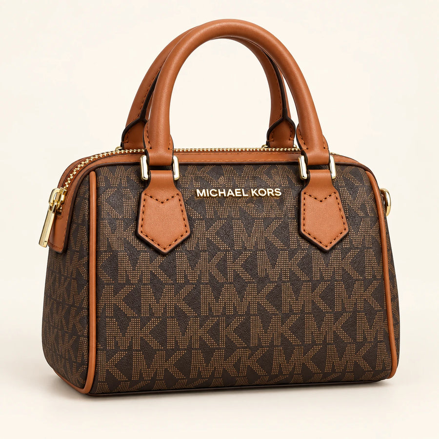 Michael Kors — Mini sac bowling à motif — Brun