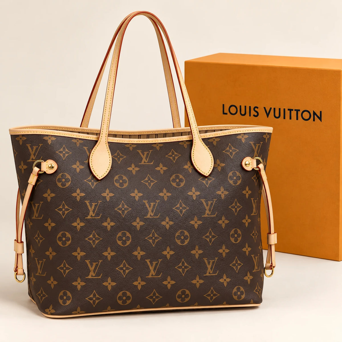 Louis Vuitton — Cabas monogramme à liens — Marron avec boîte