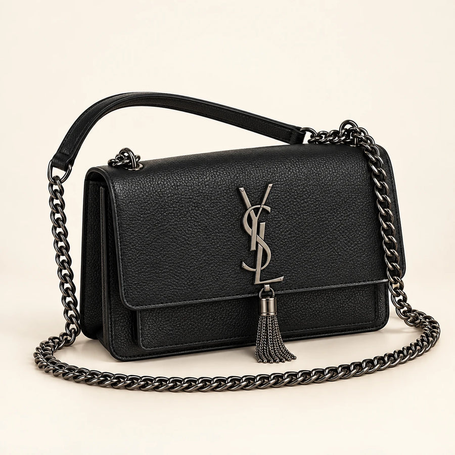Saint Laurent — Sac chaîne à pampille — Noir
