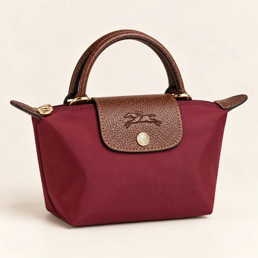 Longchamp — Mini sac souple à rabat — Bordeaux