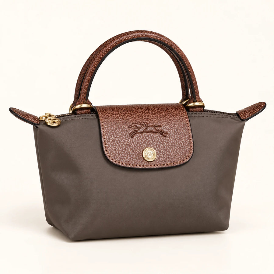 Longchamp — Mini sac souple à rabat — Taupe foncé