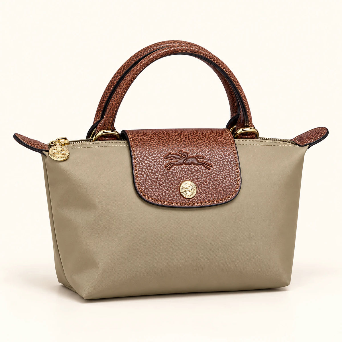 Longchamp — Mini sac souple à rabat — Kaki