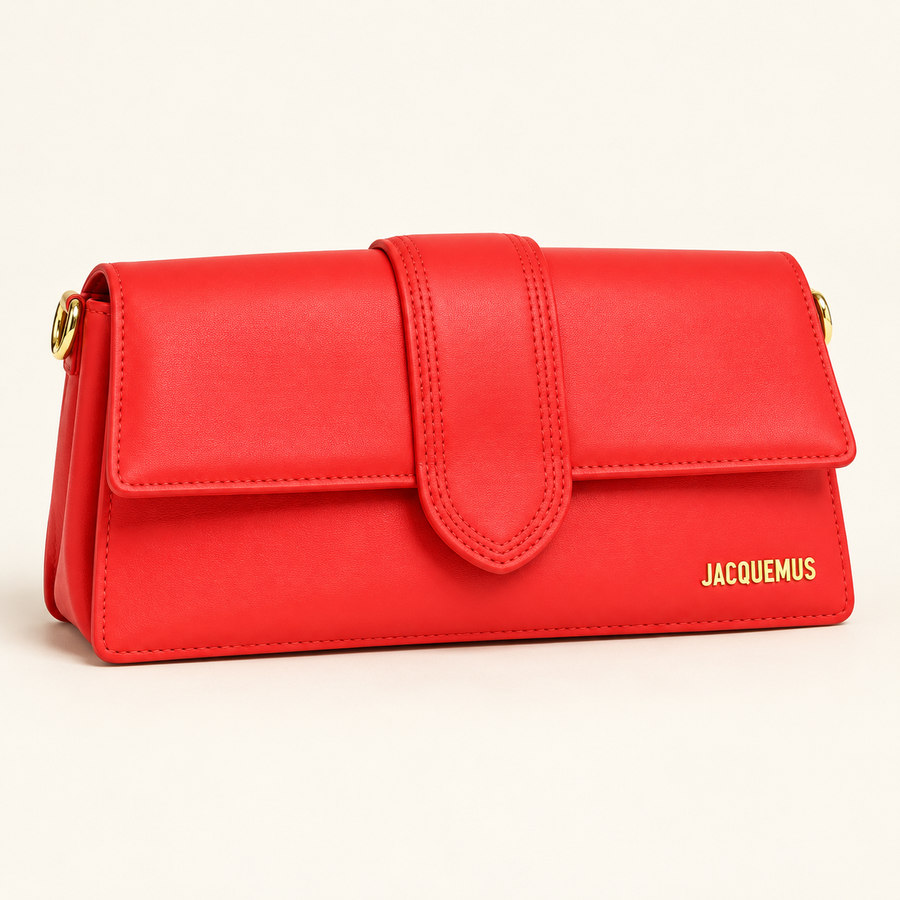 Sac rabat allongé — Rouge — image studio générée