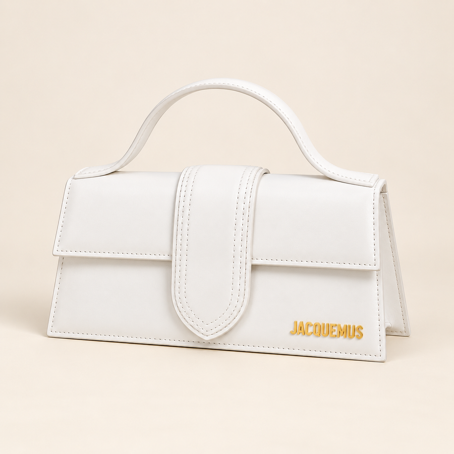 Mini sac poignée longue — Blanc — image studio générée
