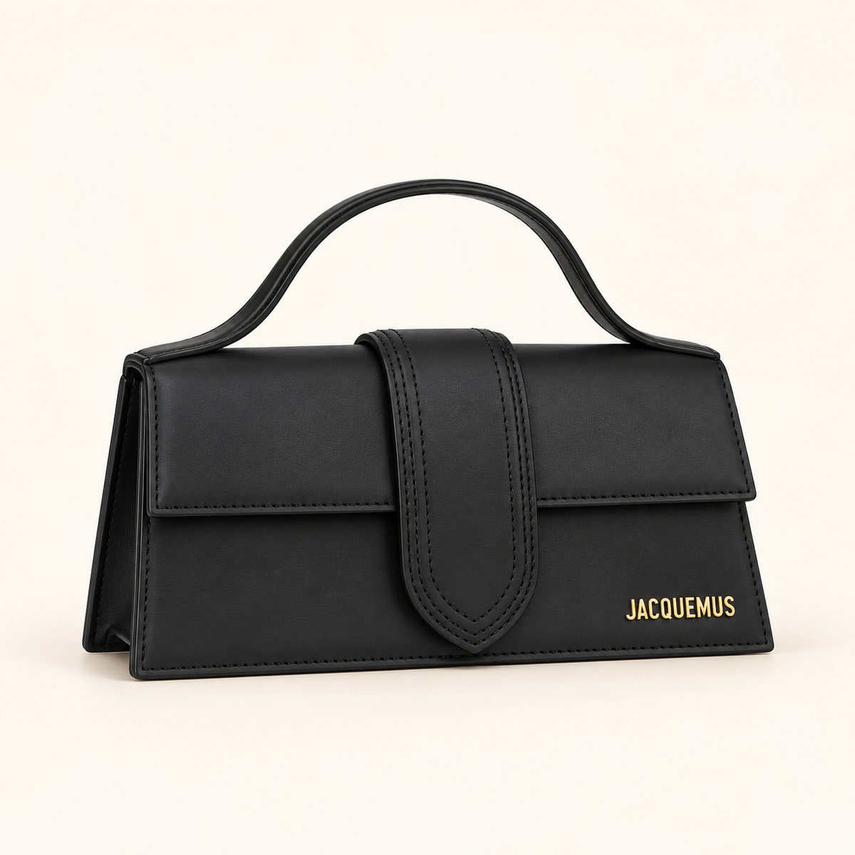 Mini sac poignée longue — Noir — image studio générée