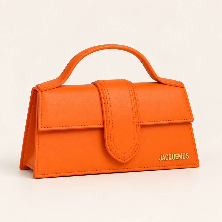 Mini sac poignée longue — Orange — image studio générée