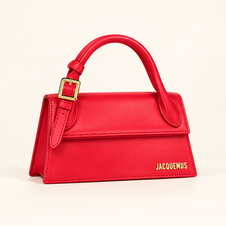 Mini sac trapèze à boucle — Rouge — image studio générée