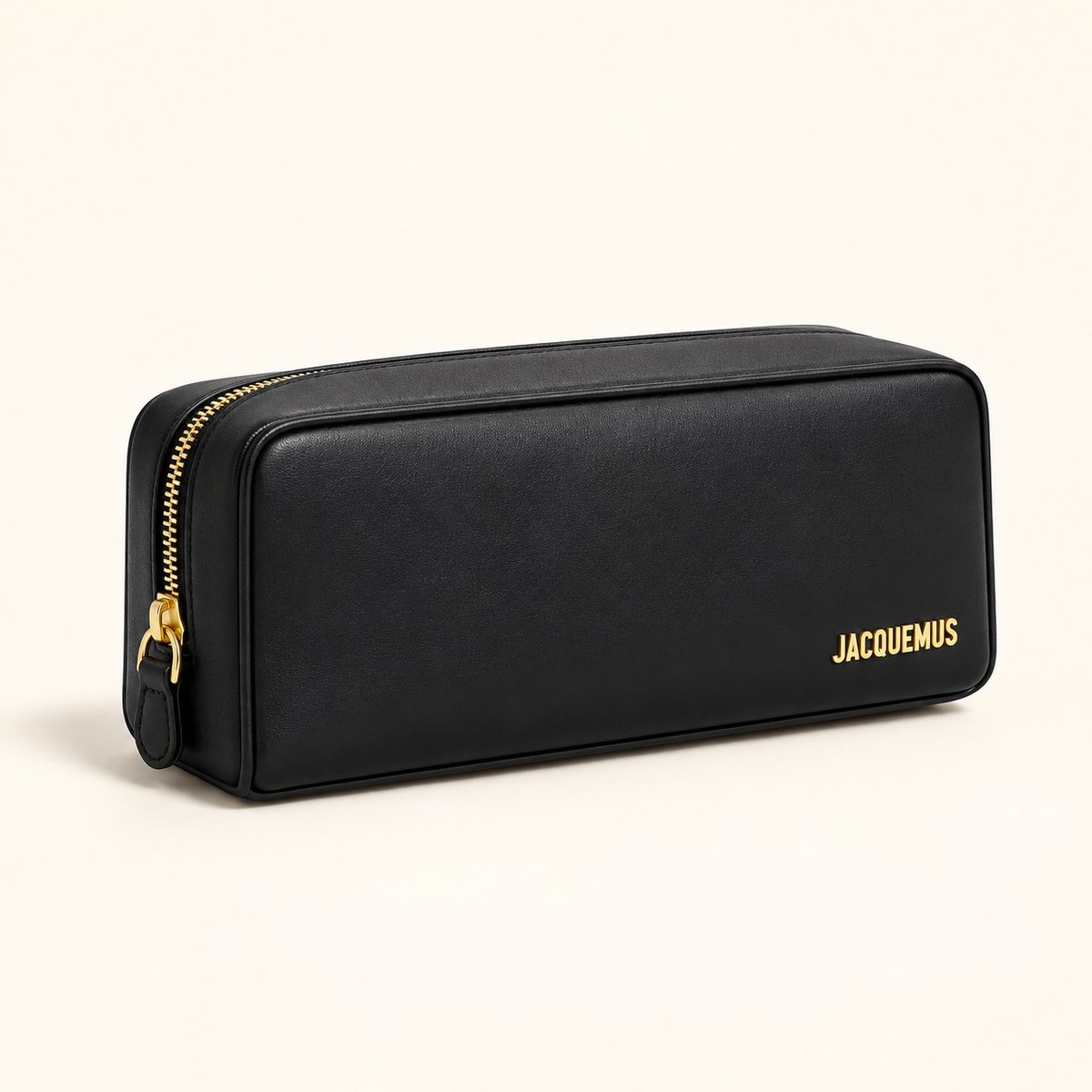 Sac rectangulaire zippé — Noir — image studio générée