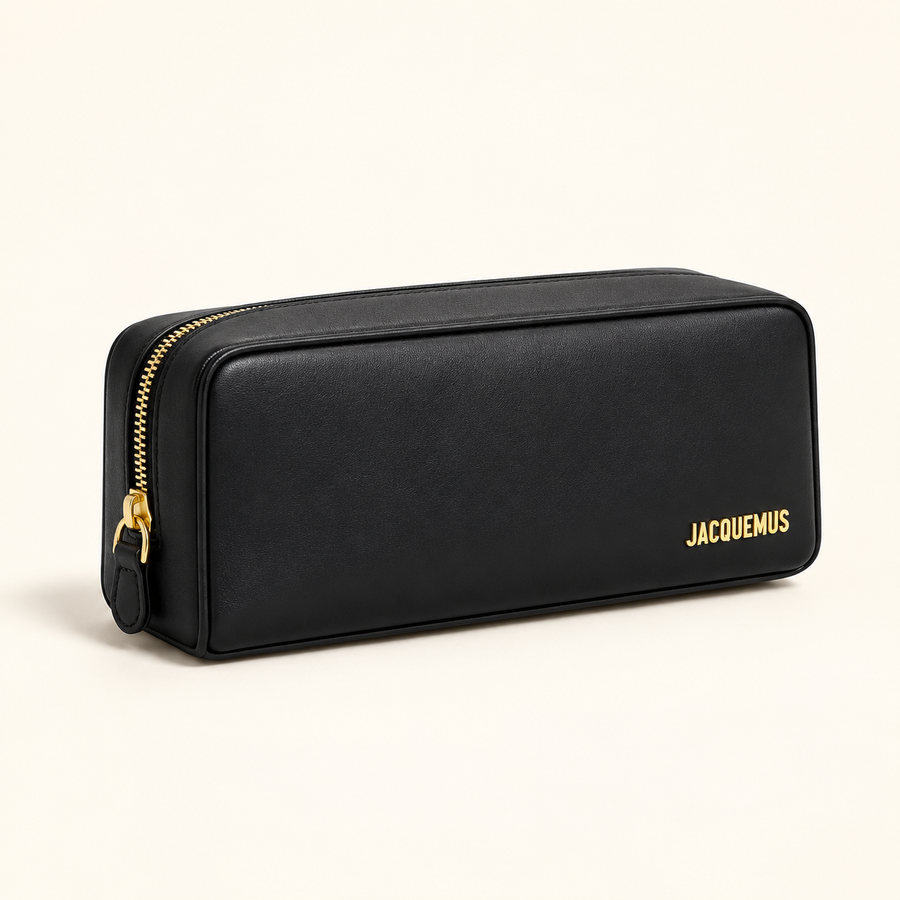 Sac rectangulaire zippé — Noir — image studio générée
