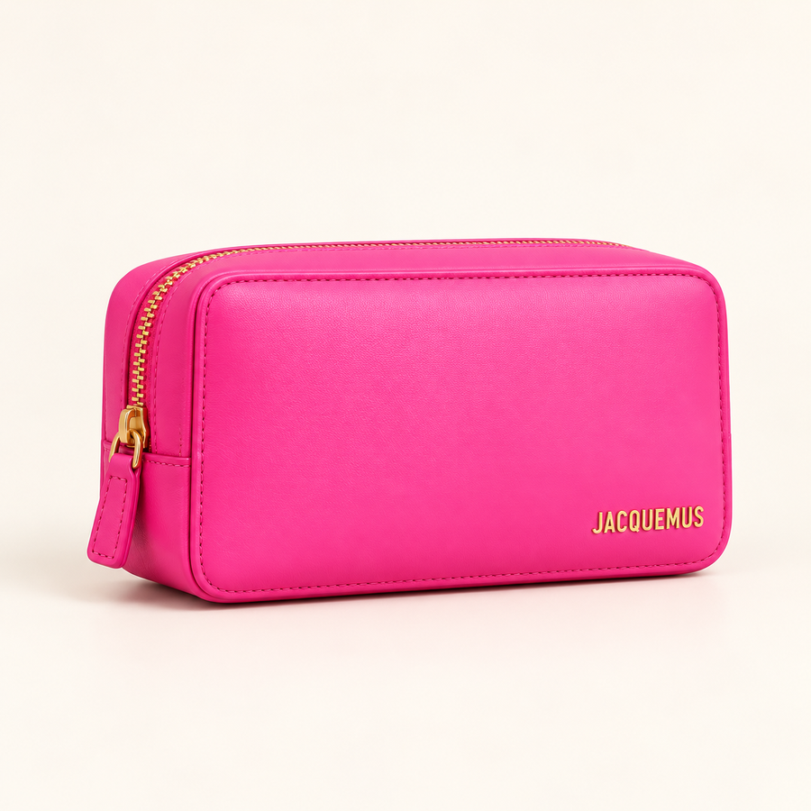 Sac rectangulaire zippé — Rose — image studio générée