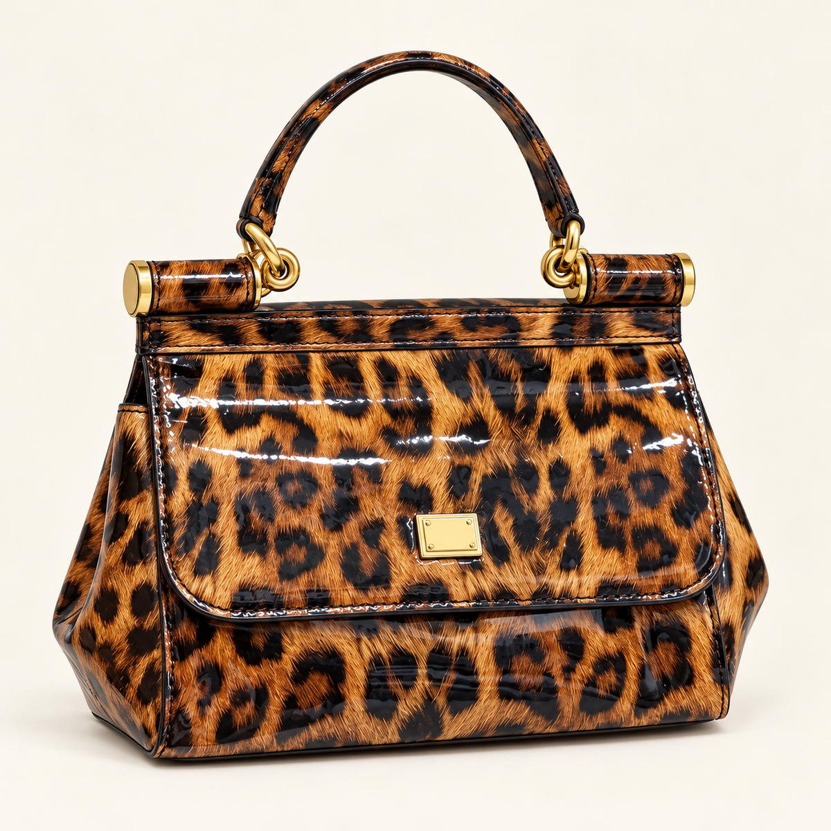 Dolce & Gabbana Sac à rabat verni — Léopard vue du produit