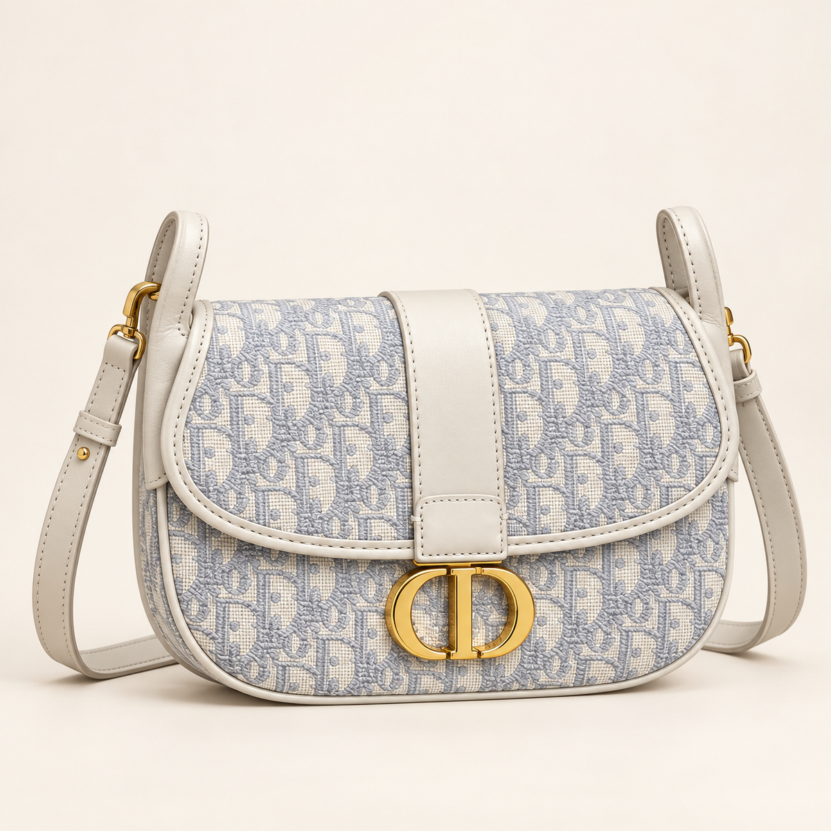 Dior Sac selle à boucle CD — Monogramme gris clair vue du produit