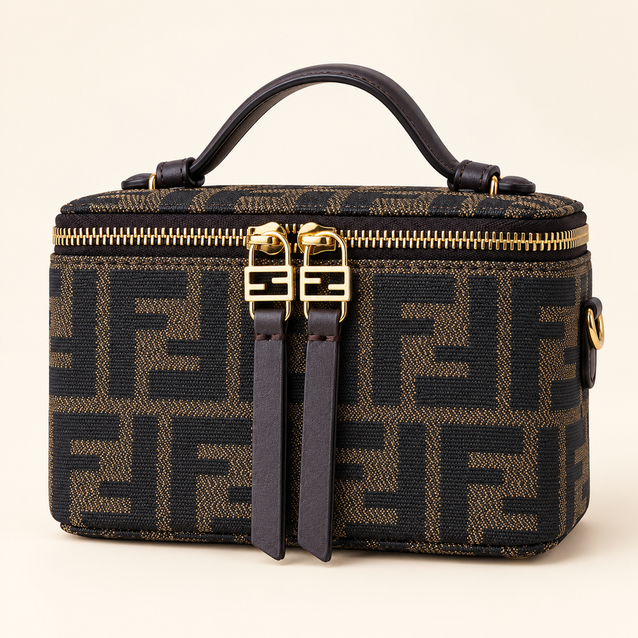 Fendi Mini vanity monogramme — Brun et noir vue du produit